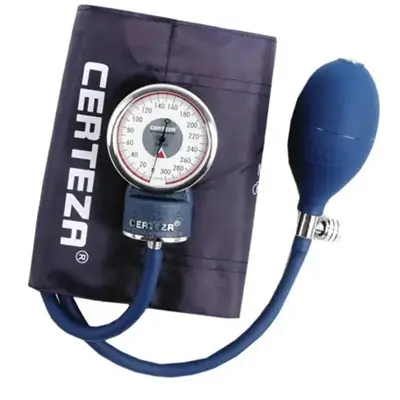 Certeza CR-1002 aneroid blood pressure apparatus with cuff and bulb