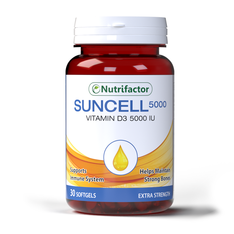 Nutrifactor Suncell 5000 Vitamin D3 5000 IU 30 softgels pack
