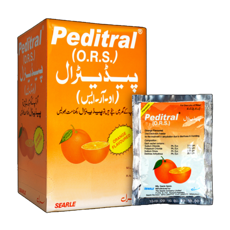 Peditral ORS orange oral rehydration salts 25 sachets Searle