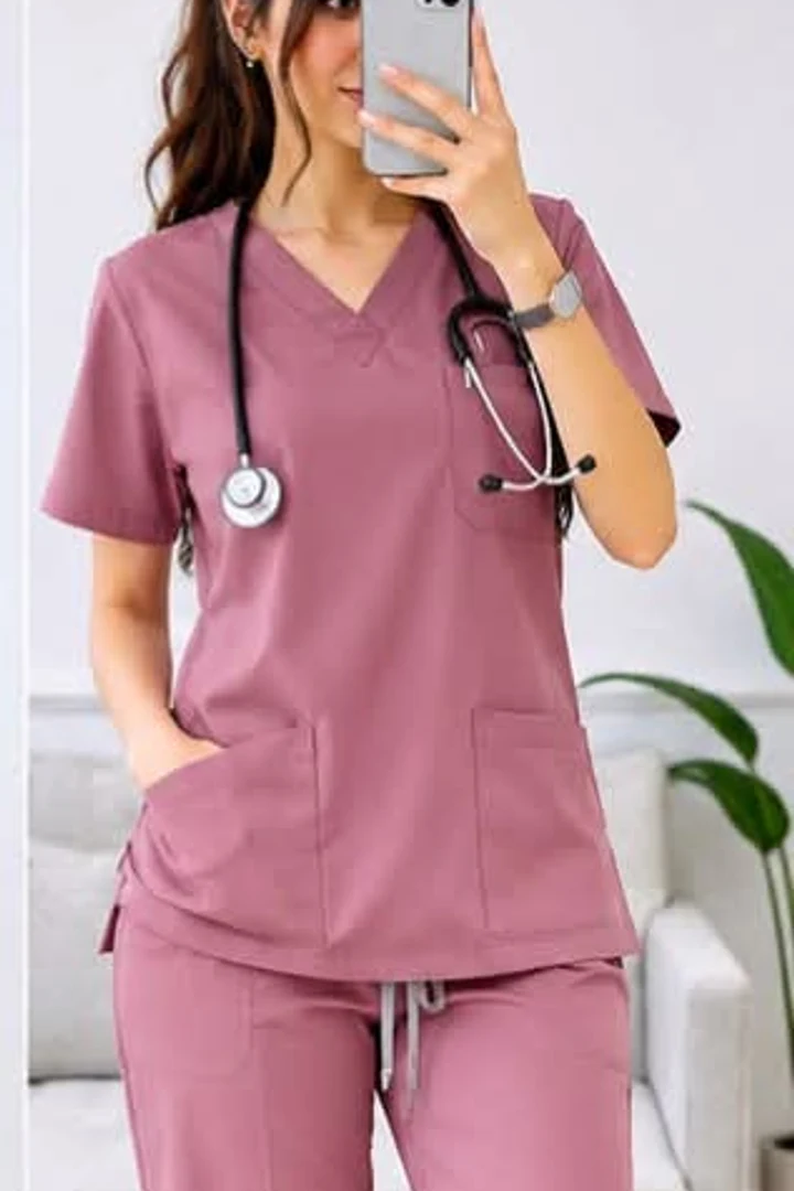 Women's Jogger Scrub Set — Mauve — Mauve medical scrubs